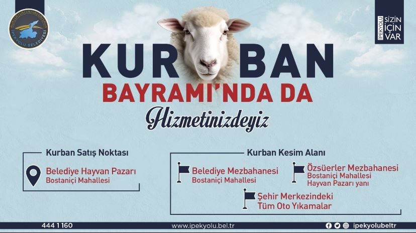 İPEKYOLU’NDA KURBAN SATIŞ VE KESİM YERLERİ BELİRLENDİ