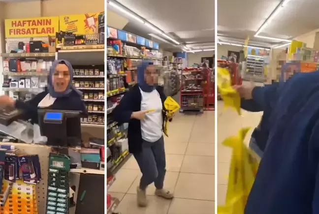 Kadın market çalışanı adeta çıldırdı